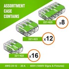 Wago 221 Series Green Range 36pc Compact Splicing Wire Connectors   Includes    