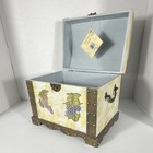 Alco Industries Vintage Grape Grapes Lidded Wood Chest Decorative Storage Box