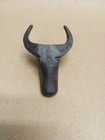 Vintage Carved Wooden Bulls Head Neckerchief Slide Boy Scout Of America Bsa