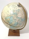 1976 Vintage 12  Beige Crams Imperial Terrestrial World Globe Flight Routes