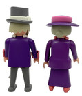 Playmobil Victorian Elderly Man   Woman Purple   Pink Outfits Vintage Figures J2