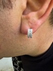Baguette Moissanite Real Solid 925 Silver Hoops Small Huggie Hoop Earrings 12mm
