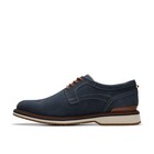 Clarks Mens Monahan Plain Blue Leather Casual  Shoes