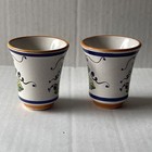 Set Of 2 Deruta Italy Pallini Limoncello Italian Ceramic Pottery Shot Glasses