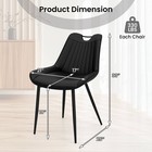 Dining Chair Set Of 4 Faux Leather Upholstered Kitchen Chairs W  Metal Legs