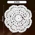 8 Pcs Crochet Lace Doilies Vintage Cotton Coasters Handmade Round Placemats Craf