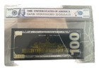 24k Gold Foil Plated  100 Dollar Bill Banknote Collectible