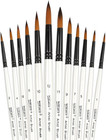 12 Pcs Round Paint Brushes Set  Artist Brush For Acrylic Watercolor Oil Painting
