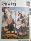 Mccall s Crafts Vintage Uncut Pattern 8609 18  Bunny Rabbit Stuffed Plush Dolls