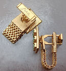Vintage Pair Light Green Rhinestone Wrap Around Cufflinks Gold Tone Signed Lisa