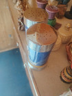 Vintage Morton 2 Pc Set Salt And Pepper Shakers Girl Raincoat  Metal Look Rare