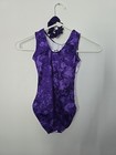 New Gk Elite Gymnastics Leotard Size Child Medium W matching Scunchie