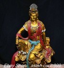 9 8  old Tibet Bronze Gilt Painting Kwan-yin Guanyin Quanyin Buddha Statue