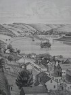 Original 1876 Bird s-eye-view Levanna Ohio River Steamboats Brown County Map