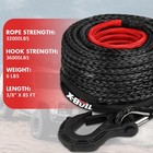 X-bull 32000lbs 3 8  X 85ft Winch Rope Synthetic Recovery Rope Truck 4wd Black