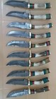 Lot Of 20 10 Inches Handmade Damascus Steel Skinner Knives In Stag Horn W sheath