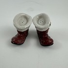 Fitz   Floyd Santa Red Boots Salt Pepper Shakers Christmas Holiday