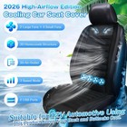 Ventilated Car Seat Cover  3-speed Cooling Pad For 12v Car suv  black 