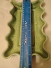 Vintage Mid Century Cookson Pottery Cp 89 Green Drip Glaze Ruffled Planter Tray