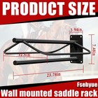 Heavy Duty Black Metal Saddle Rack Wall Mount   Freestanding For Saddle Bag