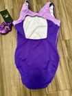 Gk Elite Gymnastics Leotard Purple  Open Back Adult Size Medium Nwt