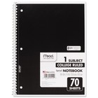 Mead Spiral Bound Notebook Perforated College Rule 10 1 2 X 8 White 70 Sheets