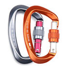 25kn Aluminum D-shape Carabiner Screw Locking Hook Rock Climbing Caving Rescue
