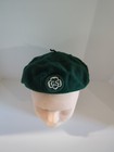 1980s Girl Scout Uniform Green Wool Beret Hat Gs Patch Made In France