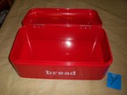 Bread Box Retro Metal Fire Engine Red Bin Country Kitchen Farmhouse Container