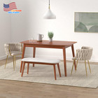 Modern Velvet Dining Chairs Hand Weaving Accent Chairs Living Room Chairs New Us