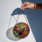 Squirrel Stained Glass Suncatcher  Woodland Animal Window Decor