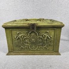 Vintage Max Klein Inc Large Avocado Green Sewing Box Sc-4015  15 X 10 X 9 