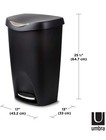 Umbra Brim 084200-047 3 Gallon Kitchen Trash Lid - Large  Black