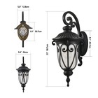 Outdoor Wall Light 23   Vintage Antique Bronze Glass Shade Porch Sconce Fixture