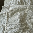 Pair Of Ralph Lauren White Seersucker Home Lake  Euro Shams With Button Closure