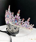 Lavender Wedding Tiara  Silver Bridal Headband  Bridesmaid Hair Accessory