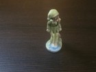 Vintage Ceramic Pixie Elf Girl Figurine Green Hat Woodland Fairy Decor