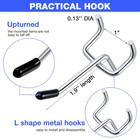 100-pack Utility Pegboard Hooks With Rubber Tips - 4 Inch Length