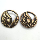 Vintage Art Nouveau Period Buttons 3 D Foliage Gold Tone Metal  brass  