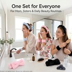 Soft Fluffy Spa Headband Wristband Skincare Accessory Set
