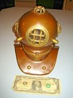 Vintage 8    Mini Brass   Copper Diving Helmet Decor   Steampunk Nautical Patina
