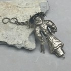 Sewing Needle Case Holder Antique Chinese Figural Man Silver Metal Vintage 2 3 8