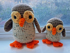 Hand Crocheted Stuffed Owl And Owlet   Mama And Baby   Amigurumi