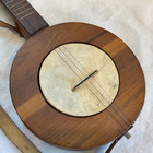 5 String Vtg Mountain Banjo Wood Folk Style Appalachian Leather Strap   Bridge