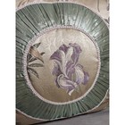 Croscill Floral Jacquard Decorative Throw Pillow Gold Sage Green Iris Medallion