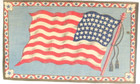 Antique Tobacco Cigar Felt American Flag 48 Stars 8 5  X 5  