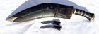 Antique Original Gurka Kukri Machette With Leather Sheath   Companion Knives