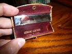 Vintage Made In Italy Gold Lipstick Holder Case With Mirror Leather   Suede