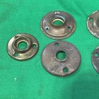 5 Old Vintage Round Brass Door Knob Rosettes Escutcheon Back Plates