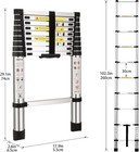 8 5ft 2 6m Telescoping Ladders Multi-purpose Folding Aluminum Extension Ladder